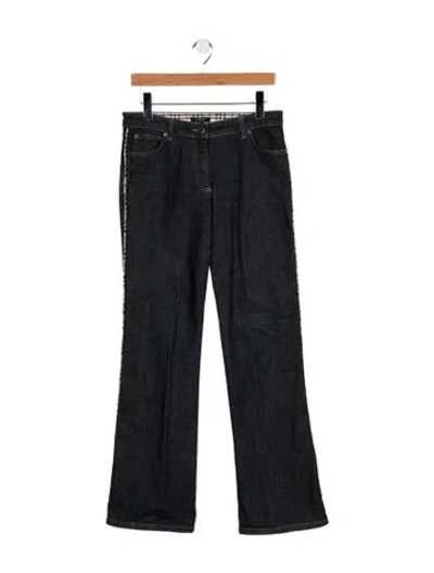 Pre-owned Burberry Mid-rise Flared Jeans In Blue