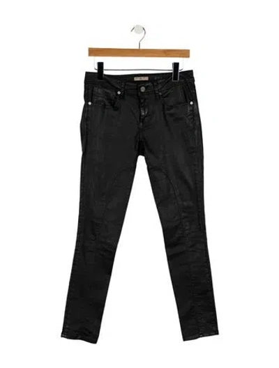 Pre-owned Burberry Mid-rise Skinny Leg Jeans In Black