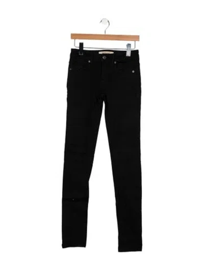 Pre-owned Burberry Mid-rise Skinny Leg Jeans In Black
