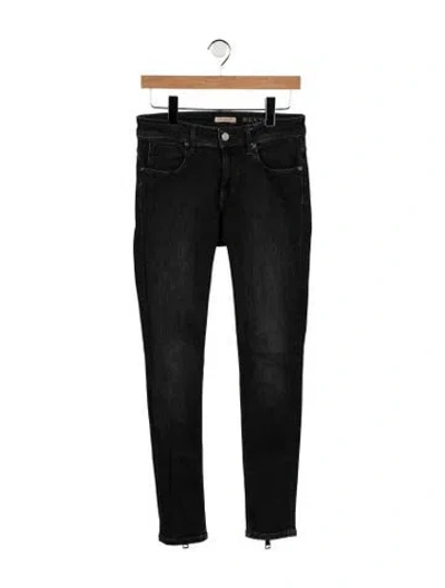 Pre-owned Burberry Mid-rise Skinny Leg Jeans In Black