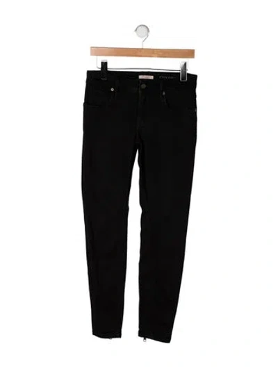 Pre-owned Burberry Mid-rise Skinny Leg Jeans In Black