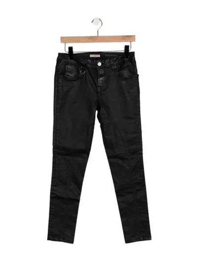 Pre-owned Burberry Mid-rise Skinny Leg Jeans In Black