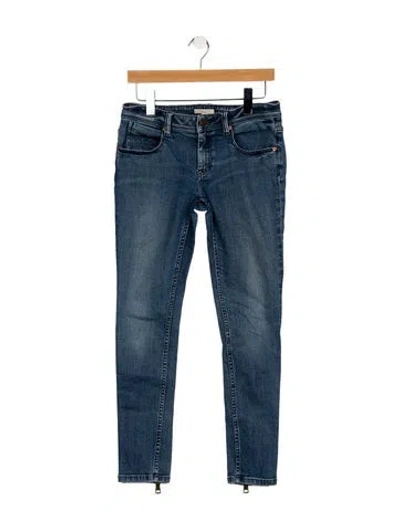Pre-owned Burberry Mid-rise Skinny Leg Jeans In Blue