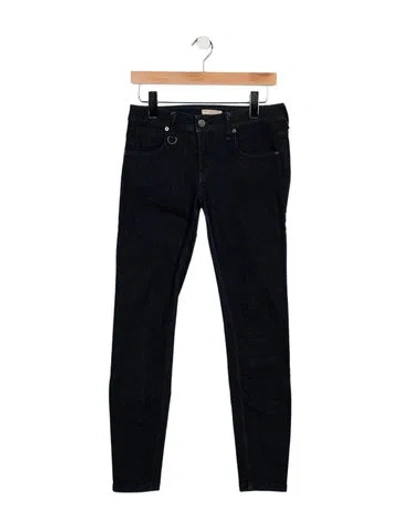 Pre-owned Burberry Mid-rise Skinny Leg Jeans In Blue