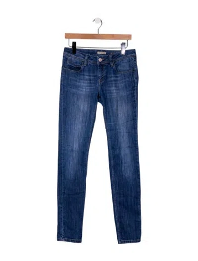 Pre-owned Burberry Mid-rise Skinny Leg Jeans In Blue