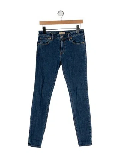 Pre-owned Burberry Mid-rise Skinny Leg Jeans In Blue