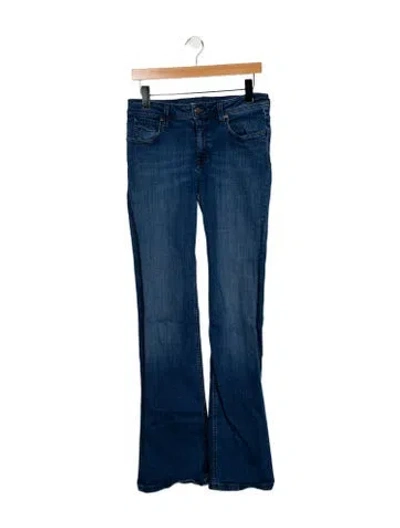 Pre-owned Burberry Mid-rise Skinny Leg Jeans In Blue