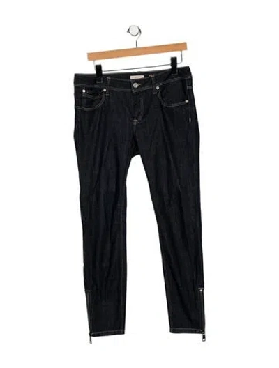 Pre-owned Burberry Mid-rise Skinny Leg Jeans In Blue