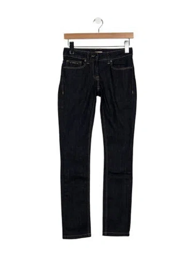 Pre-owned Burberry Mid-rise Skinny Leg Jeans In Blue