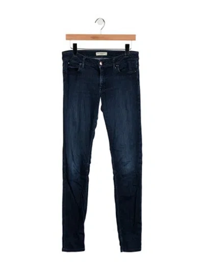 Pre-owned Burberry Mid-rise Skinny Leg Jeans In Blue