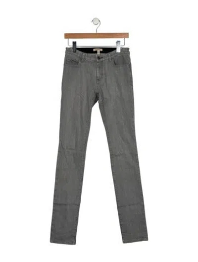 Pre-owned Burberry Mid-rise Skinny Leg Jeans In Gray