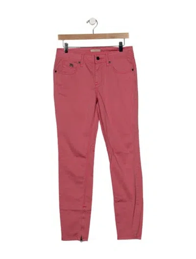 Pre-owned Burberry Mid-rise Skinny Leg Jeans In Pink