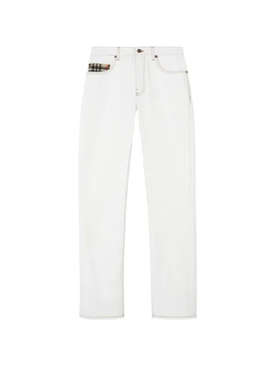 Burberry Mid-rise Straight Jeans In White