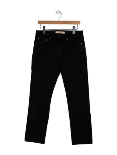 Pre-owned Burberry Mid-rise Straight Leg Jeans In Black