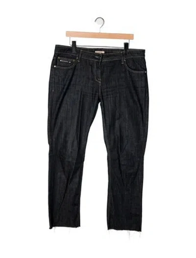 Pre-owned Burberry Mid-rise Straight Leg Jeans In Black