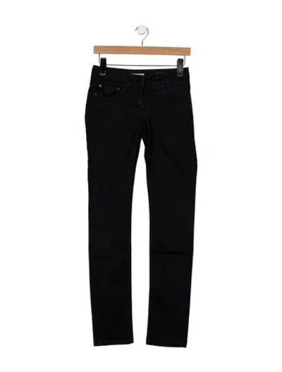 Pre-owned Burberry Mid-rise Straight Leg Jeans In Black