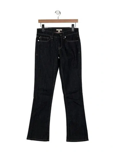 Pre-owned Burberry Mid-rise Straight Leg Jeans In Blue
