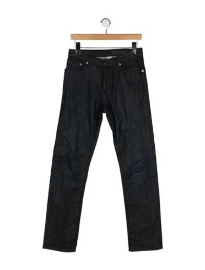 Pre-owned Burberry Mid-rise Straight Leg Jeans In Blue