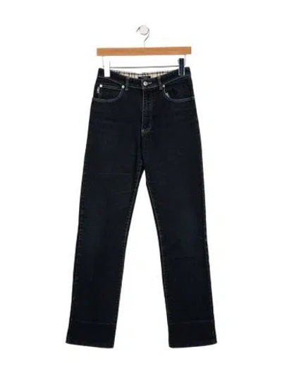 Pre-owned Burberry Mid-rise Straight Leg Jeans In Blue