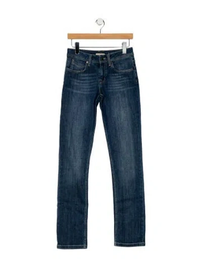 Pre-owned Burberry Mid-rise Straight Leg Jeans In Blue