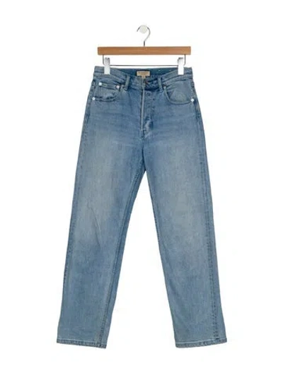 Pre-owned Burberry Mid-rise Straight Leg Jeans In Blue