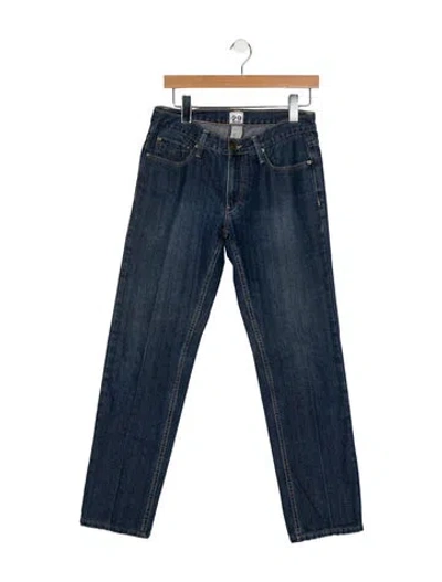 Pre-owned Burberry Mid-rise Straight Leg Jeans In Blue