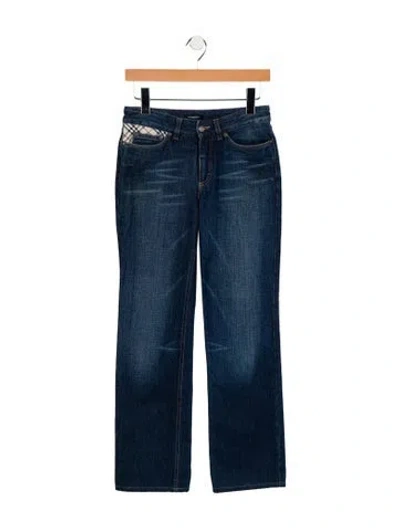 Pre-owned Burberry Mid-rise Straight Leg Jeans In Blue