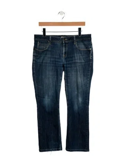 Pre-owned Burberry Mid-rise Straight Leg Jeans In Blue