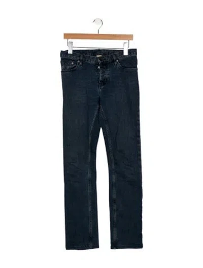Pre-owned Burberry Mid-rise Straight Leg Jeans In Blue