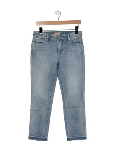 Pre-owned Burberry Mid-rise Straight Leg Jeans In Blue