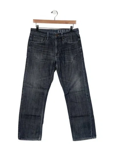Pre-owned Burberry Mid-rise Straight Leg Jeans In Blue