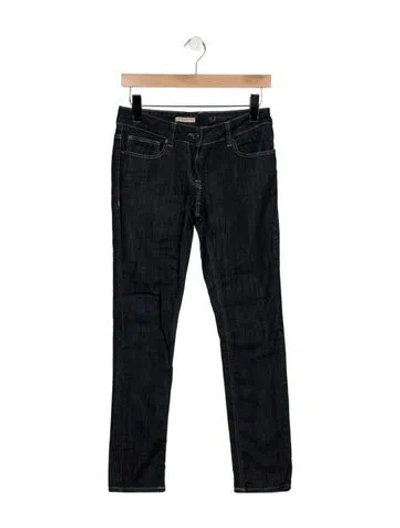 Pre-owned Burberry Mid-rise Straight Leg Jeans In Blue