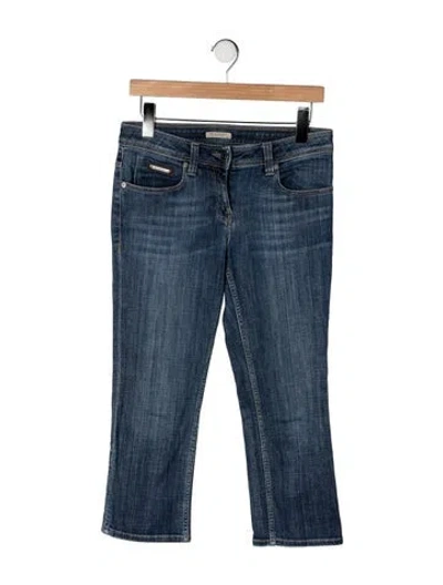 Pre-owned Burberry Mid-rise Straight Leg Jeans In Blue