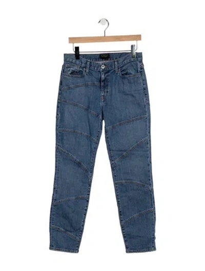 Pre-owned Burberry Mid-rise Straight Leg Jeans In Blue