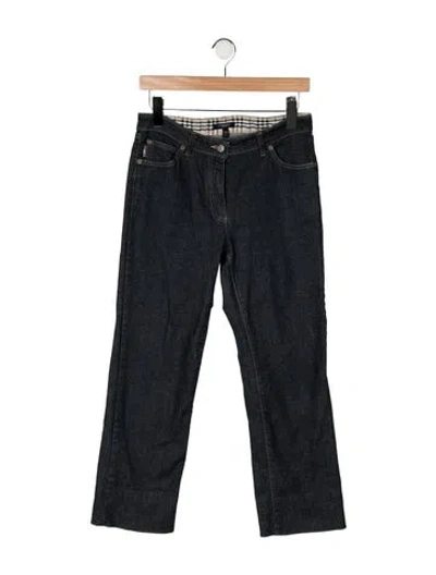 Pre-owned Burberry Mid-rise Straight Leg Jeans In Gray