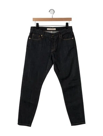 Pre-owned Burberry Mid-rise Straight Leg Jeans In Gray