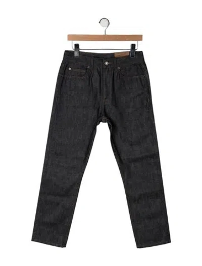 Pre-owned Burberry Mid-rise Straight Leg Jeans In Gray