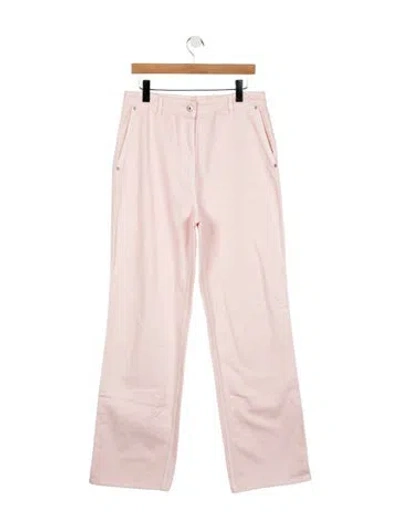 Pre-owned Burberry Mid-rise Straight Leg Jeans In Pink