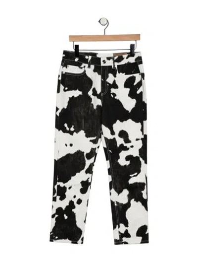 Pre-owned Burberry Mid-rise Straight Leg Jeans W/ Tags In Black/white