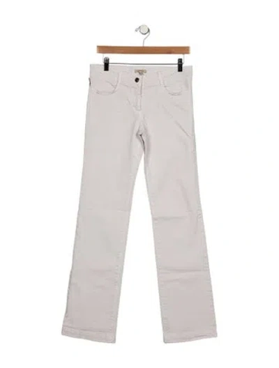 Pre-owned Burberry Mid-rise Straight Leg Jeans In White