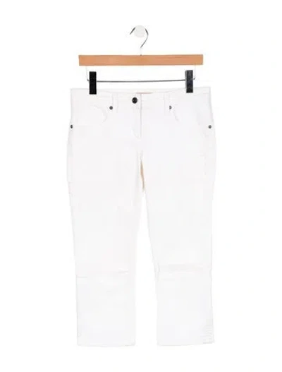 Pre-owned Burberry Mid-rise Straight Leg Jeans In White