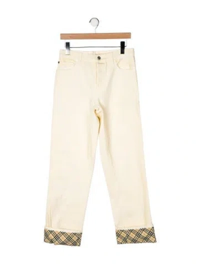 Pre-owned Burberry Mid-rise Straight Leg Jeans In Yellow