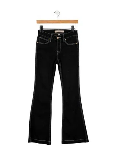 Pre-owned Burberry Mid-rise Wide Leg Jeans In Black