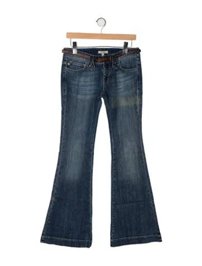 Pre-owned Burberry Mid-rise Wide Leg Jeans In Blue