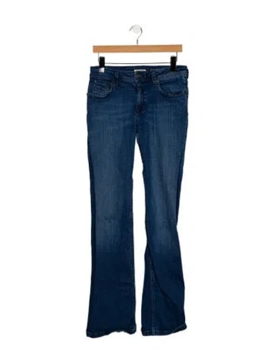 Pre-owned Burberry Mid-rise Wide Leg Jeans In Blue