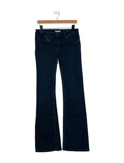 Pre-owned Burberry Mid-rise Wide Leg Jeans In Blue