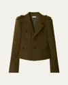 Burberry Nylon Wool Blend Tailored Jacket In Furrow