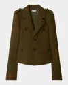 Burberry Nylon Wool Blend Tailored Jacket In Furrow