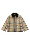 Burberry Checked Single-breasted Coat In Neutral