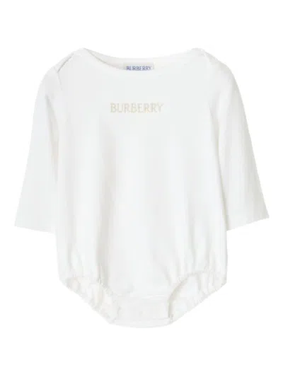 Burberry Mini Body Set For Baby Boys In White